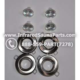 COMPLETE LIGHT ASSEMBLY 110V / 120V - COMPLETE LIGHT ASSEMBLY 4 HOUSING IN SILVER FINISH WITH 4 BULBS 110V / 120V 2