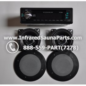 COMPLETE STEREO + SPEAKERS + COVERS - COMPLETE STEREO SYSTEM PC-3681 GREEN WITH 2 SPEAKERS 3